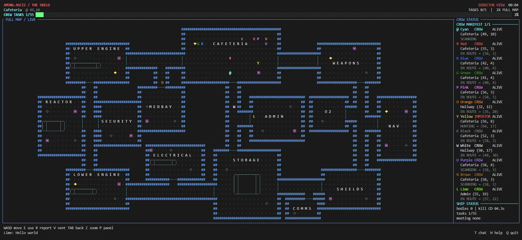 Screenshot from Among-ASCII